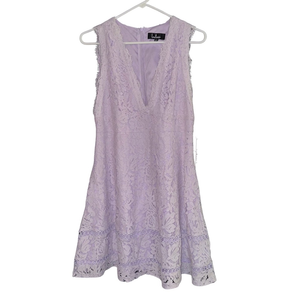 Lulu's Light Purple Lace Mini Dress